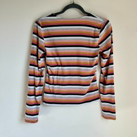 Aeropostale Ribbed Striped Long Sleeve Top | Size Large | Soft & Stretchy - Picture 4 of 4